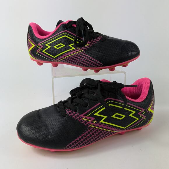 Lotto Other - Girls Soccer Cleats Size 12 Lotto Forza Elite 3 JR Neon Pink Yellow 80s Bright